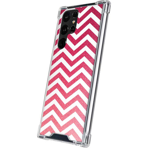 Pink Chevron Galaxy S22 Ultra Clear Case