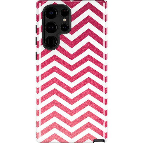 Pink Chevron Galaxy S22 Ultra Pro Case