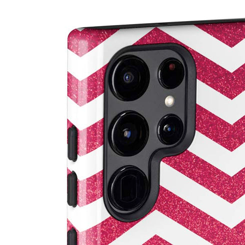 Pink Chevron Galaxy S22 Ultra Pro Case