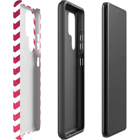 Pink Chevron Galaxy S22 Ultra Pro Case