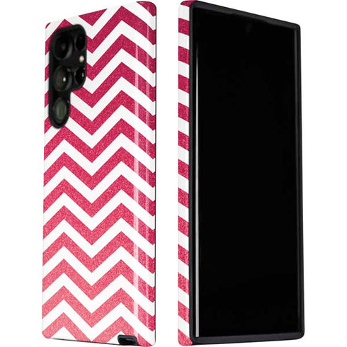 Pink Chevron Galaxy S22 Ultra Pro Case