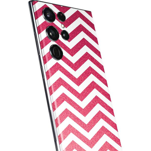 Pink Chevron Galaxy S22 Ultra Skin