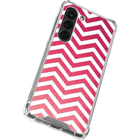 Pink Chevron Galaxy S23 Clear Case