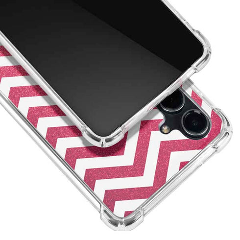 Pink Chevron Galaxy S23 FE Clear Case