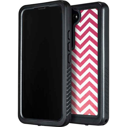 Pink Chevron Galaxy S23 Waterproof Case