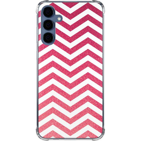 Pink Chevron Galaxy S24 Clear Case