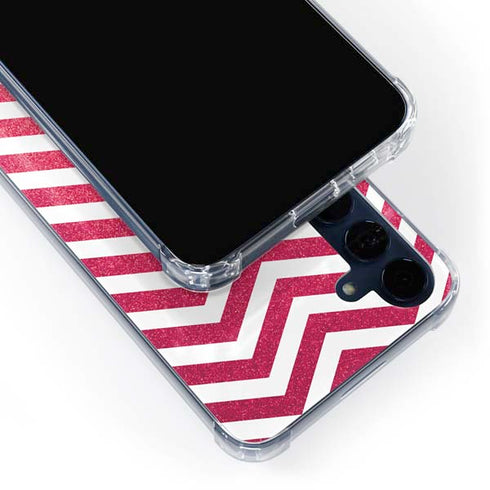 Pink Chevron Galaxy S24 Clear Case