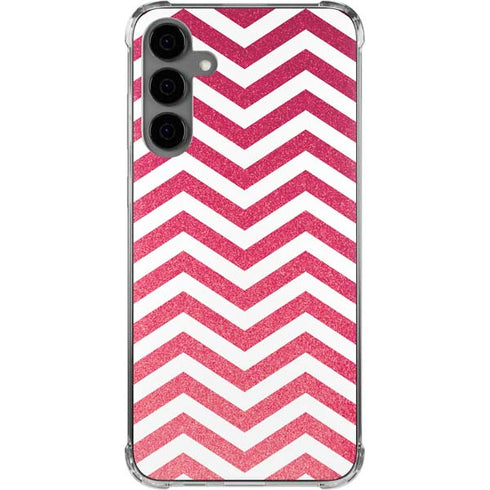 Pink Chevron Galaxy S24 Plus Clear Case