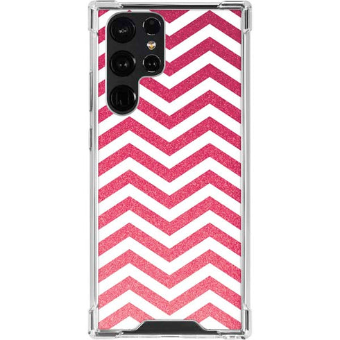 Pink Chevron Galaxy S24 Ultra Clear Case