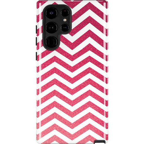 Pink Chevron Galaxy S24 Ultra Impact Case