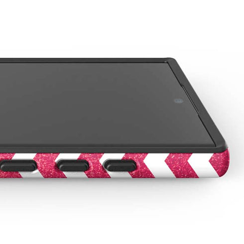 Pink Chevron Galaxy S24 Ultra Impact Case