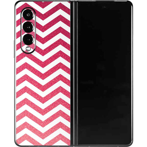 Pink Chevron Galaxy Z Fold3 5G Skin
