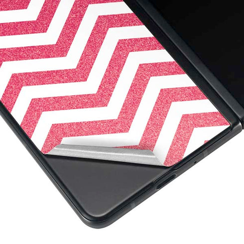 Pink Chevron Galaxy Z Fold3 5G Skin