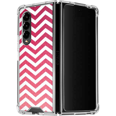 Pink Chevron Galaxy Z Fold4 5G Clear Case