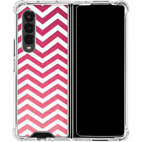 Pink Chevron Galaxy Z Fold4 5G Clear Case