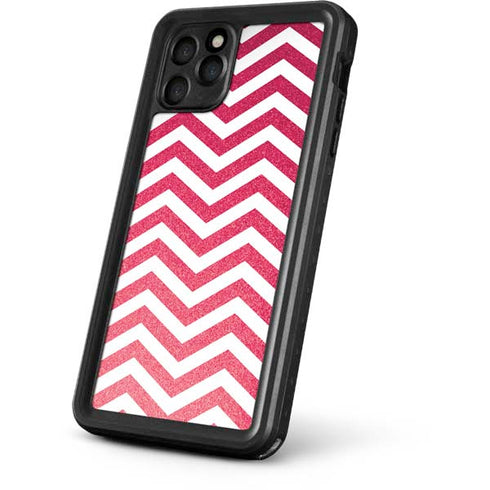 Pink Chevron iPhone 11 Pro Waterproof Case