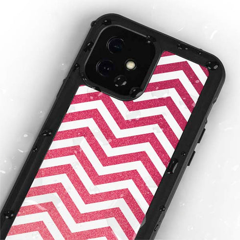 Pink Chevron iPhone 12 Mini Waterproof Case