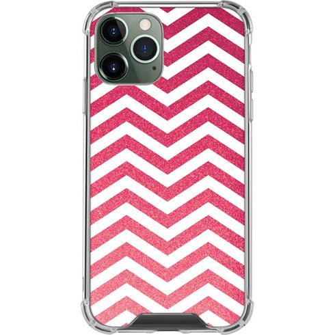 Pink Chevron iPhone 12 Pro Clear Case