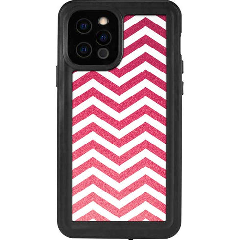 Pink Chevron iPhone 12 Pro Waterproof Case