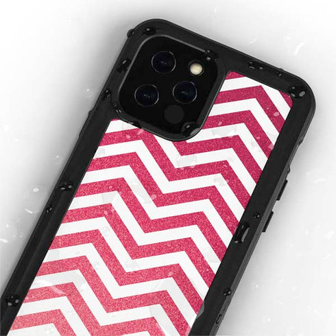 Pink Chevron iPhone 12 Pro Waterproof Case