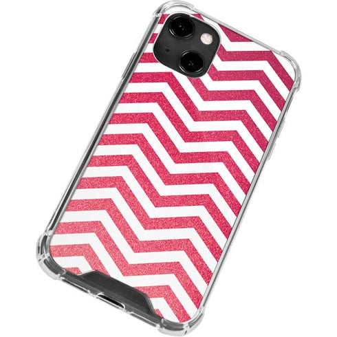 Pink Chevron iPhone 13 Clear Case
