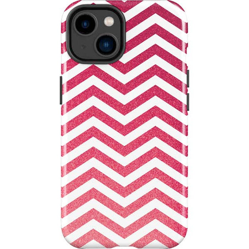 Pink Chevron iPhone 15 Plus Impact Case