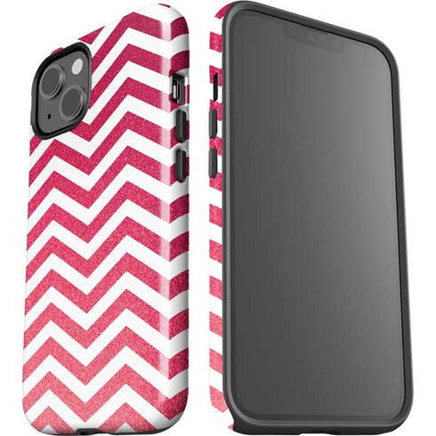 Pink Chevron iPhone 15 Plus Impact Case
