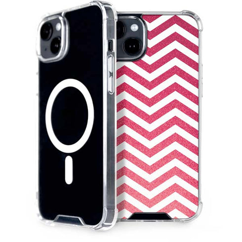Pink Chevron iPhone 15 MagSafe Case