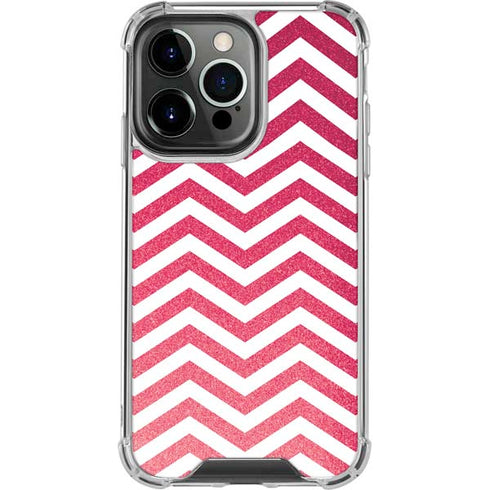 Pink Chevron iPhone 15 Pro Clear Case