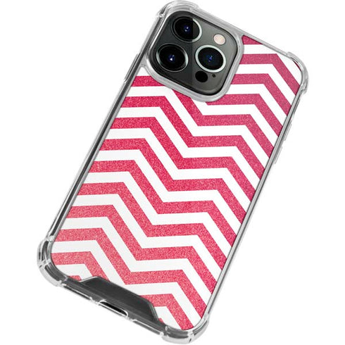 Pink Chevron iPhone 15 Pro Clear Case