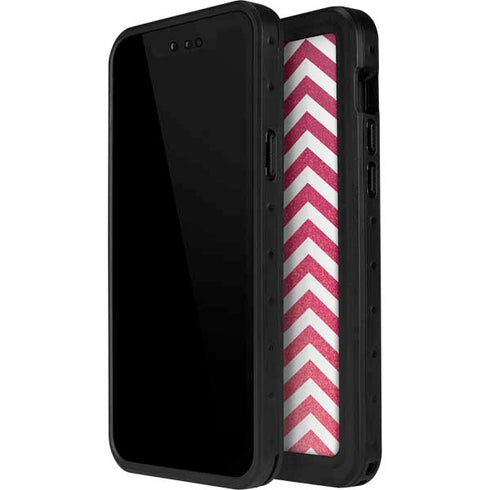 Pink Chevron iPhone 14 Pro Max Waterproof Case