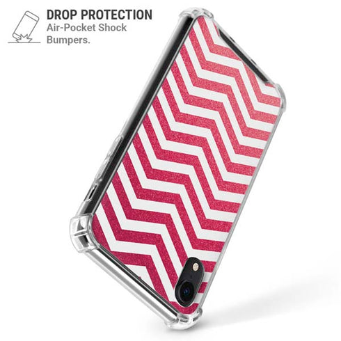Pink Chevron iPhone XR Clear Case