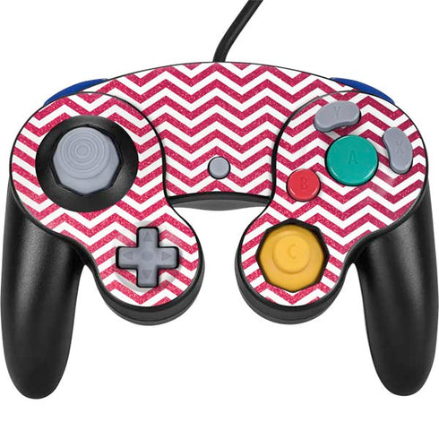Pink Chevron Nintendo GameCube Controller Skin