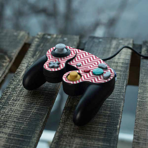 Pink Chevron Nintendo GameCube Controller Skin