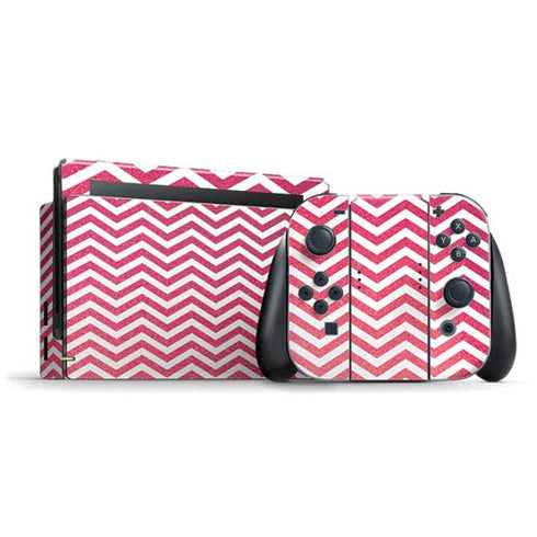 Pink Chevron Nintendo Switch Bundle Skin
