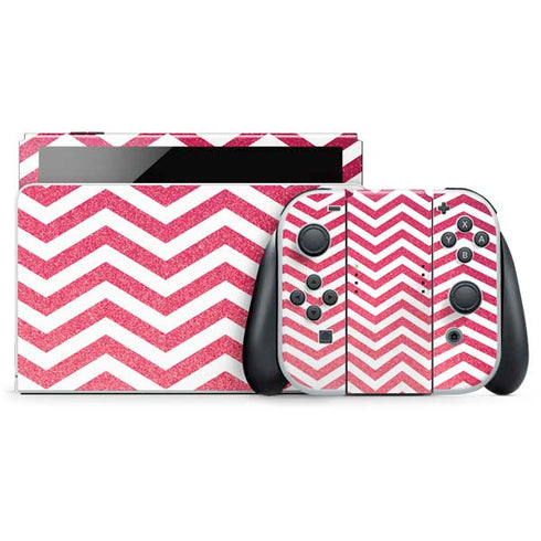 Pink Chevron Nintendo Switch OLED (2021) Skin