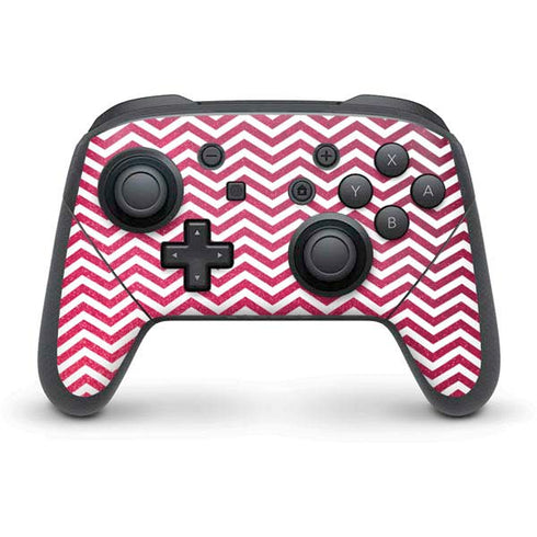 Pink Chevron Nintendo Switch Pro Controller Skin