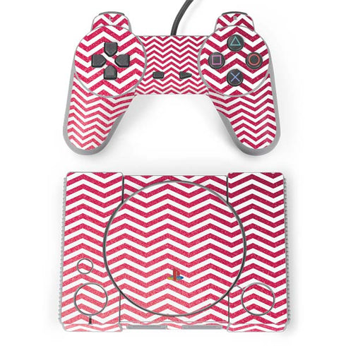 Pink Chevron PlayStation Classic Bundle Skin