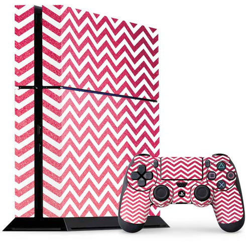 Pink Chevron PS4 Console and Controller Bundle Skin