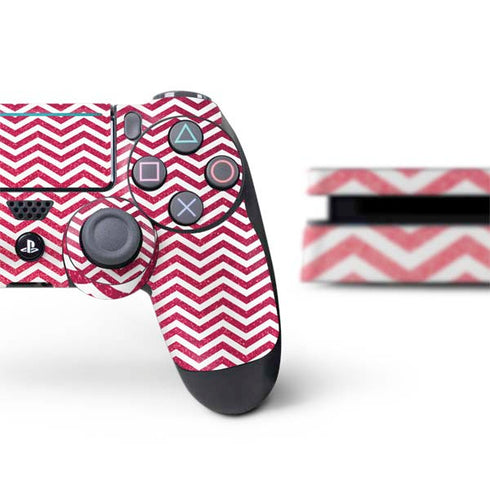 Pink Chevron PS4 Slim Bundle Skin
