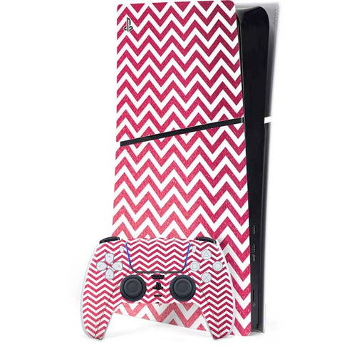 Pink Chevron PS5 Slim Digital Edition Console Skin