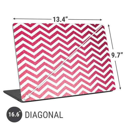 Pink Chevron Universal Laptop 16.6in (13.4 x 9.7in) Skin