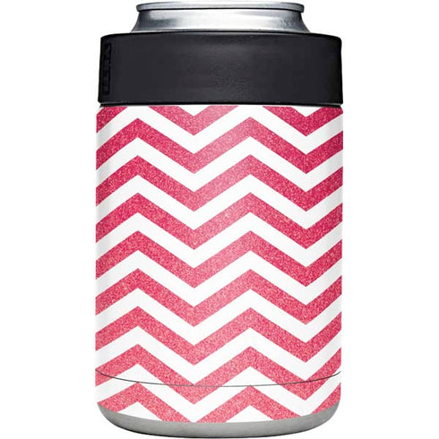 Pink Chevron Yeti Colster Can Insulator Skin