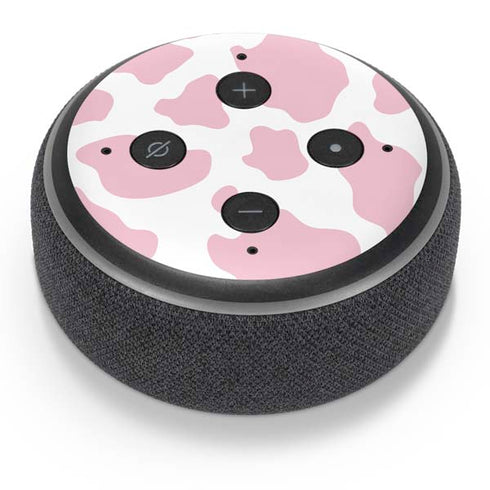 Pink Cow Print Amazon Echo Dot Skin