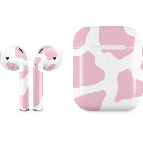 Pink Cow Print Apple AirPods 2 Skin