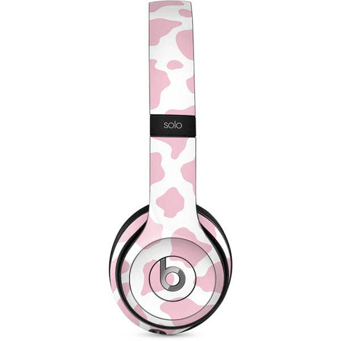 Pink Cow Print Beats Solo 2 Wired Skin