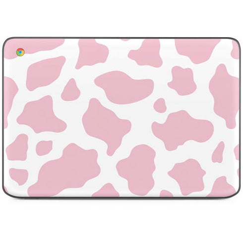 Pink Cow Print HP Chromebook Skin