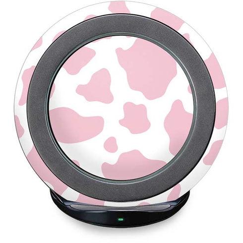Pink Cow Print Fast Charge Wireless Charging Stand Skin