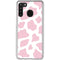 Pink Cow Print Galaxy A21 Clear Case
