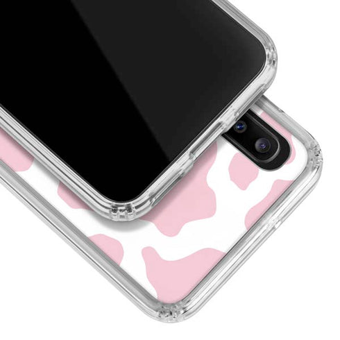 Pink Cow Print Galaxy A30 Clear Case
